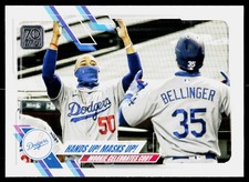 2021 Topps Hands Up! Masks Up! (Mookie Betts / Cody Bellinger) #303 Los Angeles