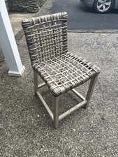 FRONTGATE Isola Counter Stool In Natural Teak & Driftwood Wicke