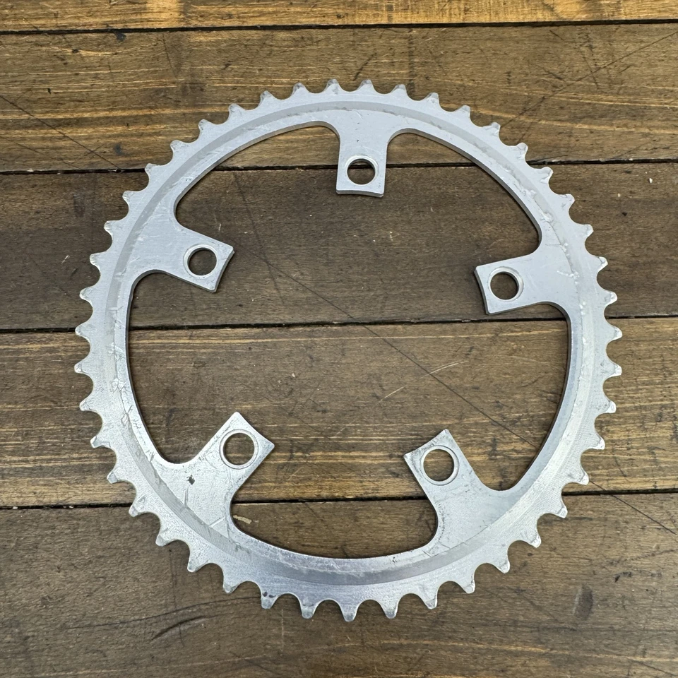 Plato de bicicleta vintage 45T 5 pernos 110 mm BCD aleación BMX de la vieja escuela Foto 3 de 4