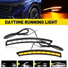 2x Led Drl Daytime Running Light Fog Lamp Turn Signal For 23-24 Honda Cr-v Crv