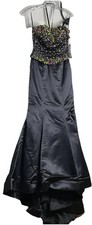 Sherri Hill  Long Gown Black Sz 2 Beaded Torso Sweetheart Mermaid Prom Formal