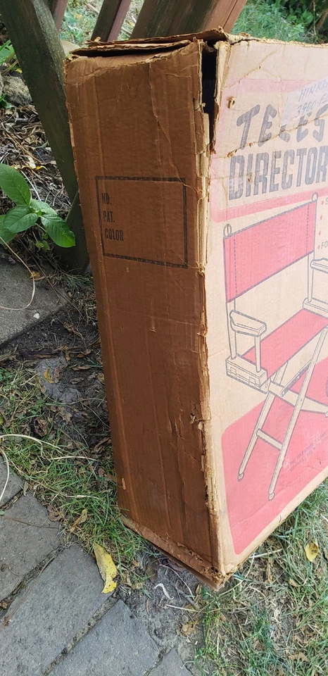 Cadeira de diretores telescópio vintage quadro branco assento amarelo - Imagem 3 de 4