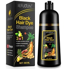 Black Hair Dye Shampoo 3 in 1 for Gray Hair, Herbal Instant Color Hair Color Sha