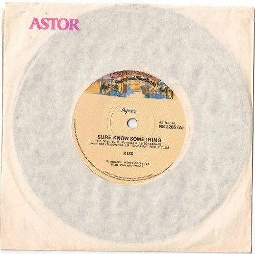KISS - SURE KNOW SOMETHING  Very rare 1979 Aussie Hard Rock Single! EX+