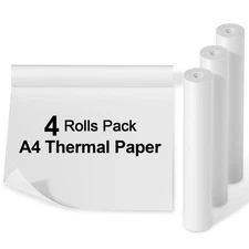A4 Quick-dry Continuous Thermal Paper 8.27"x275 3/5" 210mm*6.5m width black t...