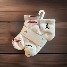 Nike Jordan White Cushioned Ankle Socks 6-Pack - Boys M- NWT - E166