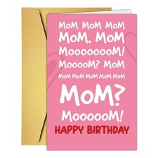 Funny Birthday Card for Mother, Humorous Birthday Card Gift from Son Daughter.