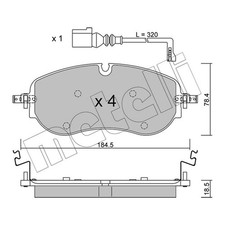 1x ORIGINAL® Metelli Bremsbelagsatz, Scheibenbremse Vorne für VW ID.7 Tourer