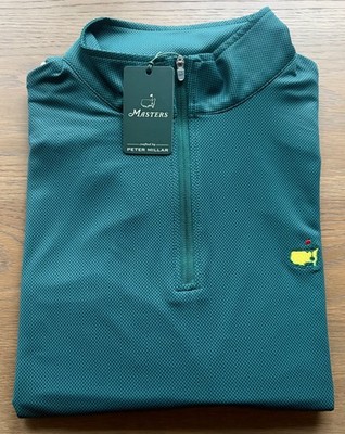 Peter Millar Masters Augustaハーフジップゴルフウェア 2026 Masters Tournament Peter Millar Medium Green 1/4 Quarter Zip