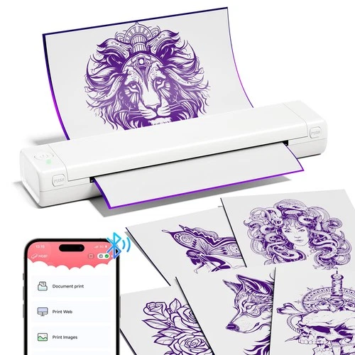 COLORWING M08F Portable Wireless Tattoo Stencil Printer - White - product listing photo