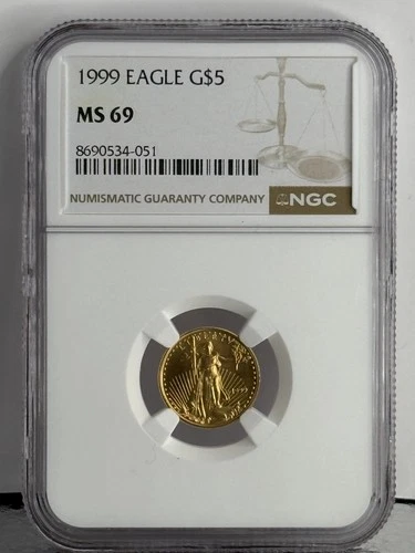 ⭐️ 1999 Eagle G$5 1/10th Oz Gold Eagle NGC MS69 ⭐️