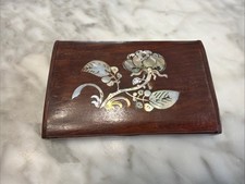 Mother of Pearl Shell Inlay & Wood Desk Offic...
