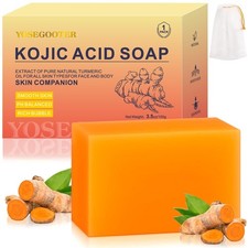 Turmeric Kojic Acid Soap Bars, Face Body Dark Spots Remover, Turmeric Soap Ba...