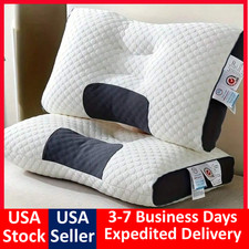 2 PCS Ergonomic Neck Pillow Massage Adjustable Soft Sleeping Pillow 100 UPGRADE
