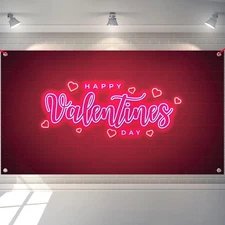 KatchOn, Happy Valentines Day Banner - XtraLarge 72x44 Inch | Neon Red, 