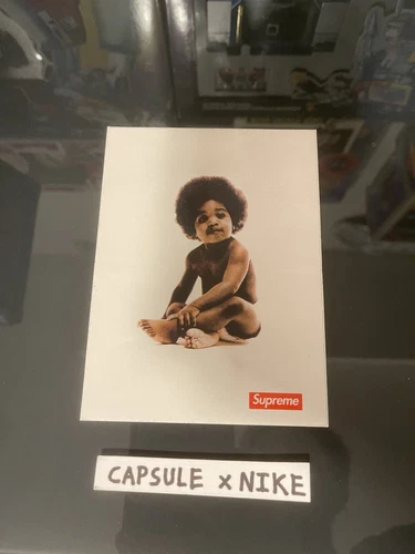 SS11 Supreme Notorious B.I.G Biggie petite boîte logo autocollant authentique rare #C