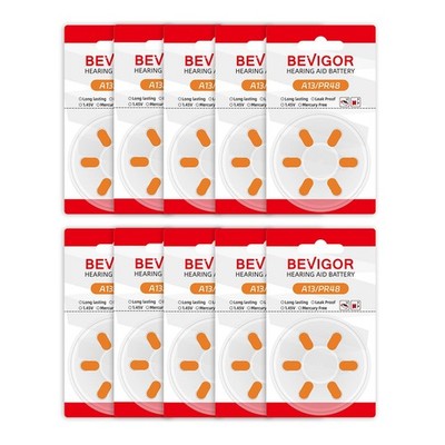 BEVIGOR Größe 13 Batterien, 60 High Capacity Premium Pack mit 60 Stück