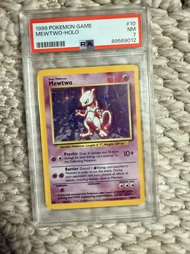 Pokemon Mewtwo Base Set Unlimited Holo Rare #10 PSA 7