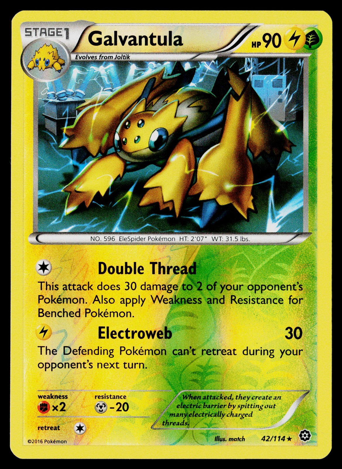 Galvantula #42/114 XY - Steam Siege Reverse Holo Near Mint or Better