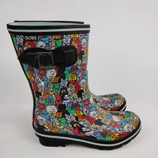 Skechers Bobs Rain Boots Womens Size 6 Dog Print Woof Party Puppies Doggies NEW
