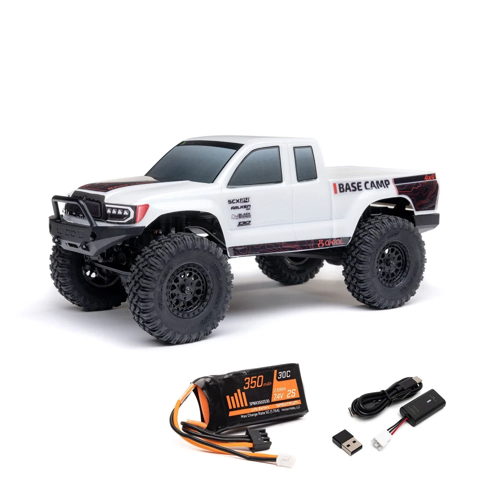 Axial AXI-1219T1 1/24 SCX24 Base Camp 4WD Rock Crawler Brushed RTR White - Image 2 of 4