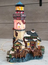 Lemax Enchanted Forest Christmas Village Lighthouse Lighted Porcelain Building 