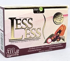 LESS LESS Natural Capsules 500mg With Papain 30 Count 