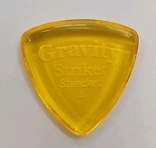 Yellow Gravity Picks Striker Standard  4.0 mm Thick. Excellent Tone Producer