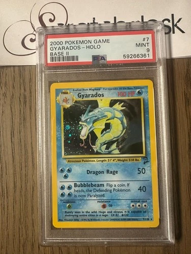 PSA 9 - Pokemon GYARADOS 7/130 - BASE SET 2 - FOIL Rare