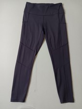 Reebok Leggings al Tobillo Mujer M Gris Tiro Alto Bolsillo Elastizado Atlético Yoga Gimnasio