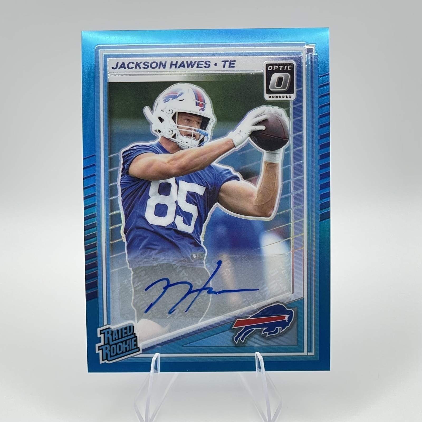 Jackson Hawes 2025 Donruss Optic Rated Rookie #224 Neon Blue Prizm Auto /299 RC