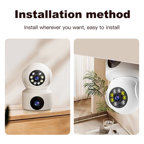 Camera Dual Lens Dual Screen Baby Monitor Home Security Camera PTZ Auto Tracking - Afbeelding 7 van 12