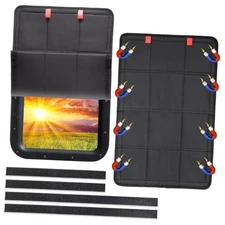  RV Accessories Magnetic Door Window Shade Magnetic Magnet Foldable-Black