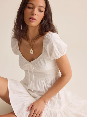 altard state mini dress Leana neck halter with the relaxed ease of a drop Altar'd State - Elira Puff