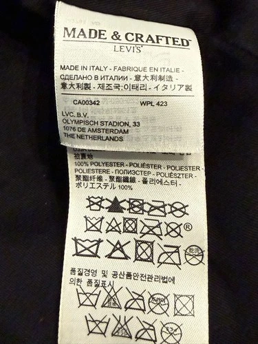 Levis Made and Crafted Black Sheepskin Leather Moto Jacket-Made in Italy Sml/Med image 12