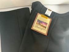 VTG Wrangler Wrancher Polyester Black Cowboy Pants 38  W x 34  L 82BK