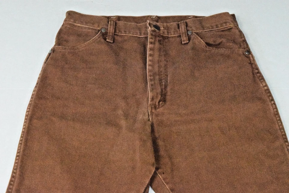 Jeans Wrangler vintage para hombre talla 29 x 30,5 años 80 canela marrón cintura alta hechos en EE. UU. Foto 2 de 4