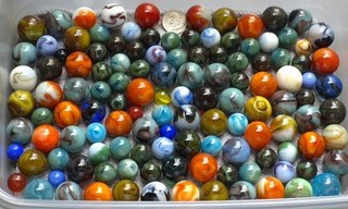 Old Jabo Shooter Marble Lot & More Mixed Makers Over 3.8 Lbs.
