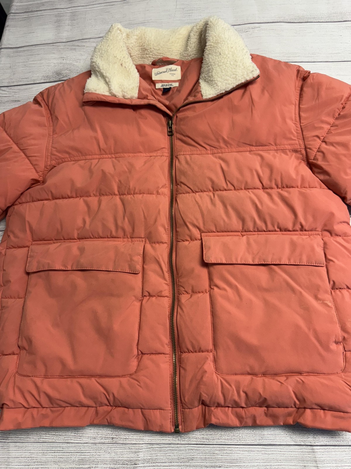 Universal Thread Jacket Womens Medium Orange Quil… - image 4
