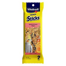 Vitakraft Crunch Sticks Cockatiel Treat - Apricot and 1.75 Ounce Pack of 2
