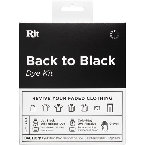 Rit Back to Black Dye Kit Restore Faded Clothes to Jet Black Non Toxic Dye