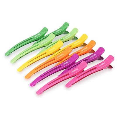 AIMIKE Haarklammern 12 Stück Neon Silikonband No Trace Friseur Stylen Schneiden