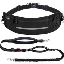 Hundeleine Jogging-Leine mit Bauchgurt Laufgürtel Hundegurt elastisch 179 cm