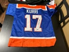 Jari Kurri HOF 2001 Autographed Edmonton Custom Blue Hockey Jersey - BAS