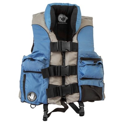 Body Glove 14270-L-BLUGRY2 Angler Fishing Vest US Coast Guard Approved Life