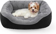 Medium Dog Bed Orthopedic Washable Calming Plush Pet Sofa Anti-Slip Soft Warm