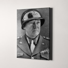General George S Patton World War Two General USA America Canvas Wall Art Print
