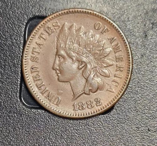 1882 Indian Cent Penny  AU  J33