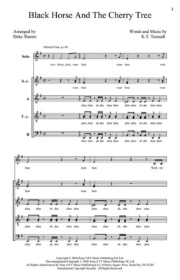 Black Horse and the Cherry Tree SATB divisi a cappella KT Tunstal