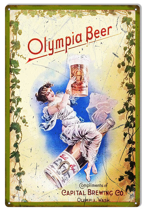 Vintage Style Metal Sign Olympia Beer Bar 12 x18 | eBay